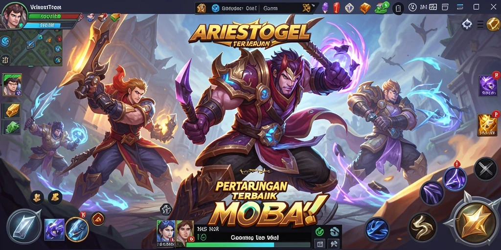 Tampilan menarik dari gameplay MOBA dalam ARIESTOGEL.