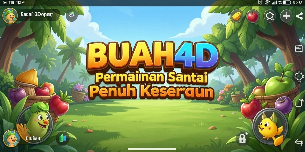 Tampilan gameplay BUAH4D yang ceria dan penuh warna.