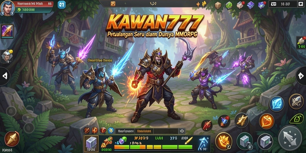 Screenshot gameplay KAWAN777 yang menampilkan pertarungan epik antara karakter pemain.