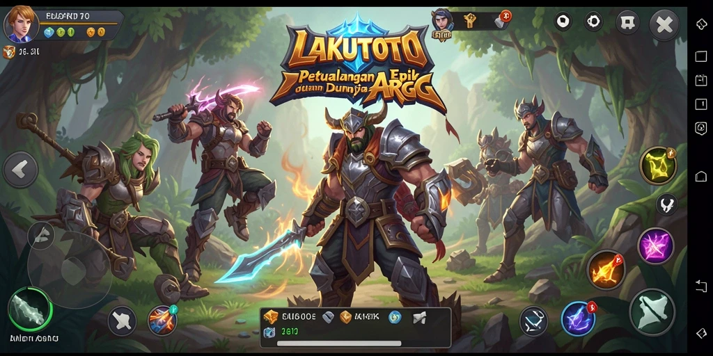 Screenshot gameplay epik dalam pertempuran ARPG LAKUTOTO.