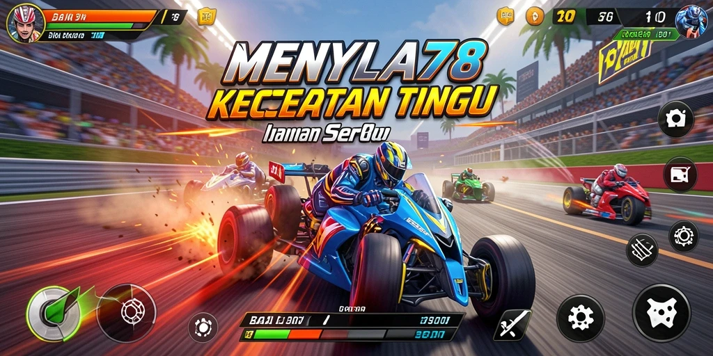 Tampilan gameplay balapan MENYALA78 yang penuh aksi.