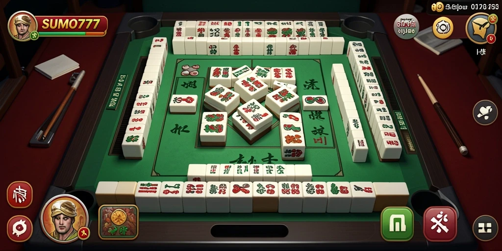 Tampilan gameplay menarik dari game Mahjong SUMO777.