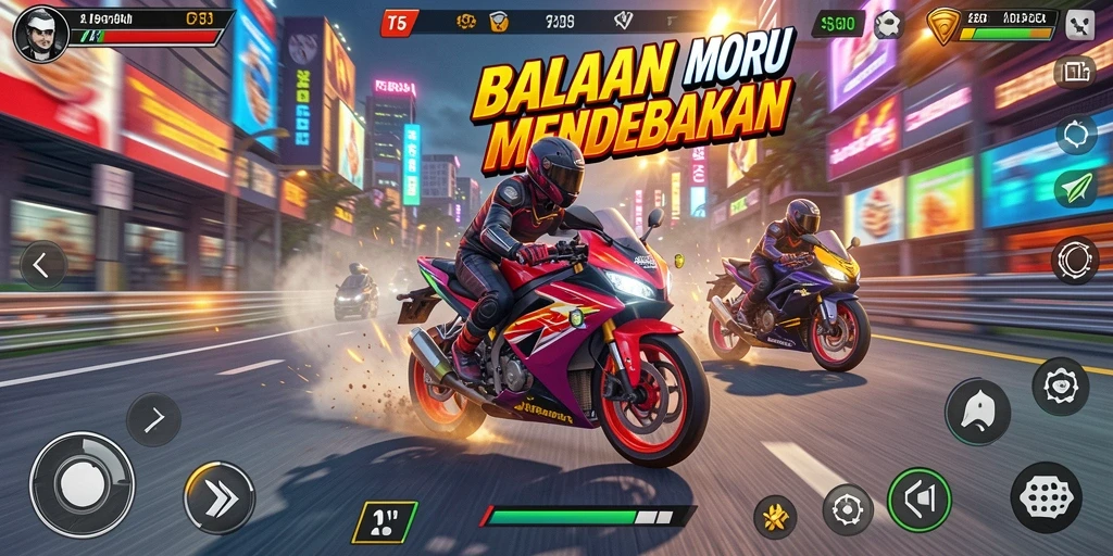 T6 menampilkan aksi balapan motor yang mendebarkan dan realistis.